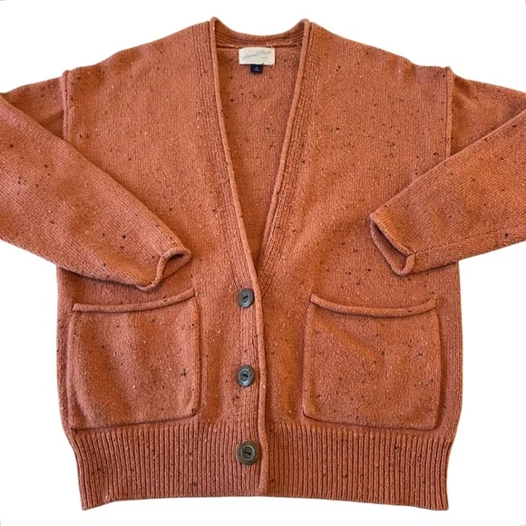Universal Thread Orange Cozy Knit Donegal Boxy Grandpa Cardigan,‎ XS - Picture 2 of 10